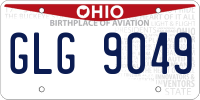 OH license plate GLG9049