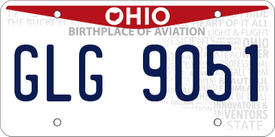 OH license plate GLG9051