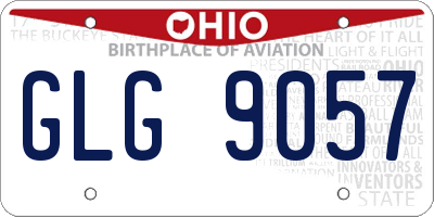 OH license plate GLG9057