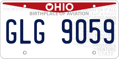 OH license plate GLG9059