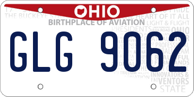 OH license plate GLG9062