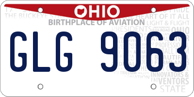 OH license plate GLG9063