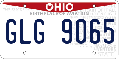 OH license plate GLG9065