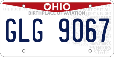 OH license plate GLG9067