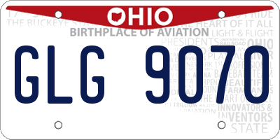 OH license plate GLG9070