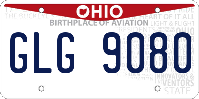OH license plate GLG9080