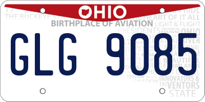 OH license plate GLG9085