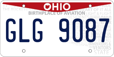 OH license plate GLG9087