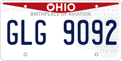 OH license plate GLG9092