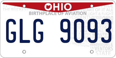 OH license plate GLG9093
