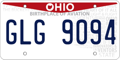 OH license plate GLG9094