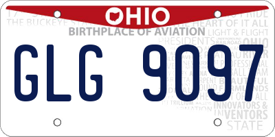 OH license plate GLG9097