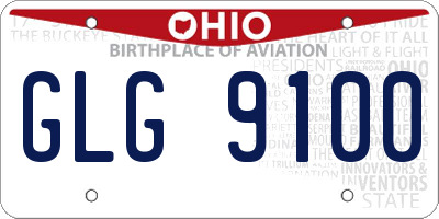 OH license plate GLG9100