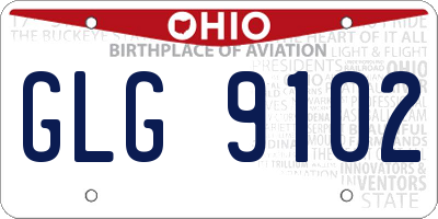 OH license plate GLG9102