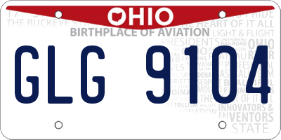 OH license plate GLG9104