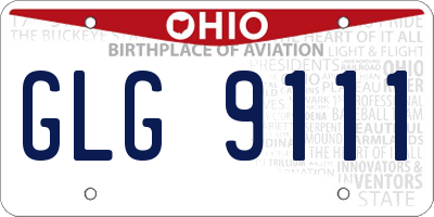 OH license plate GLG9111