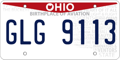 OH license plate GLG9113
