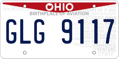 OH license plate GLG9117
