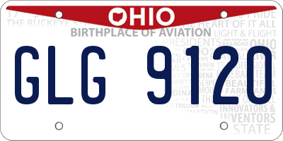 OH license plate GLG9120