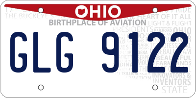 OH license plate GLG9122