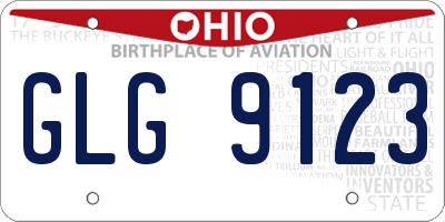 OH license plate GLG9123