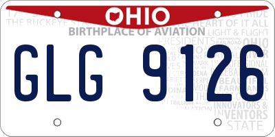 OH license plate GLG9126