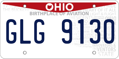 OH license plate GLG9130