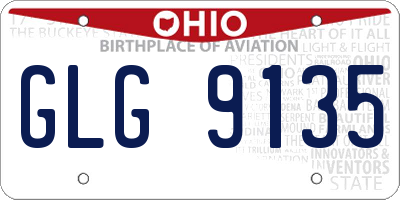 OH license plate GLG9135