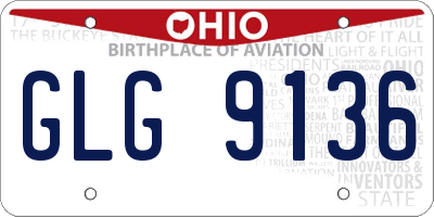 OH license plate GLG9136
