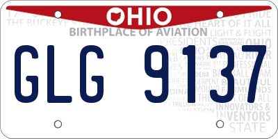 OH license plate GLG9137