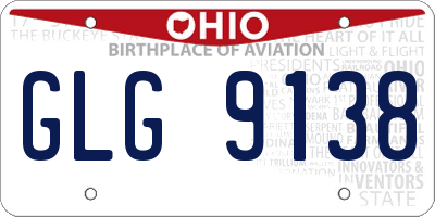 OH license plate GLG9138