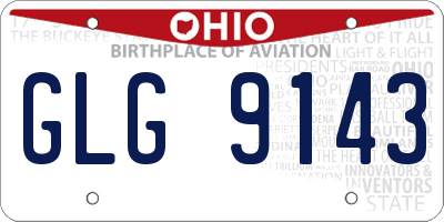 OH license plate GLG9143