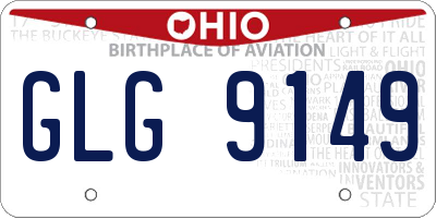 OH license plate GLG9149
