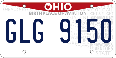 OH license plate GLG9150