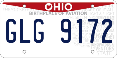 OH license plate GLG9172