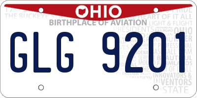 OH license plate GLG9201