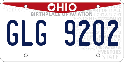OH license plate GLG9202