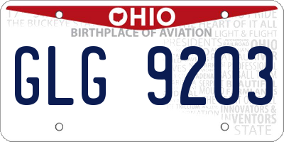 OH license plate GLG9203