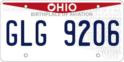 OH license plate GLG9206