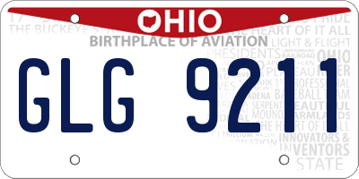 OH license plate GLG9211
