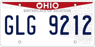 OH license plate GLG9212