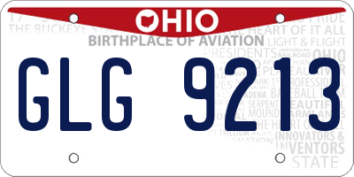 OH license plate GLG9213
