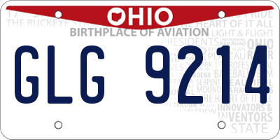 OH license plate GLG9214