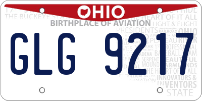 OH license plate GLG9217