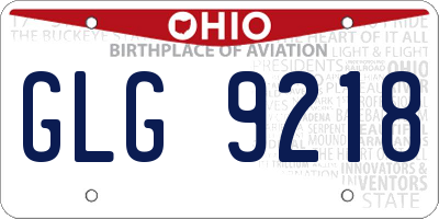 OH license plate GLG9218