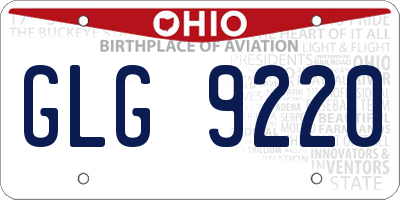 OH license plate GLG9220