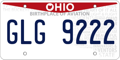 OH license plate GLG9222