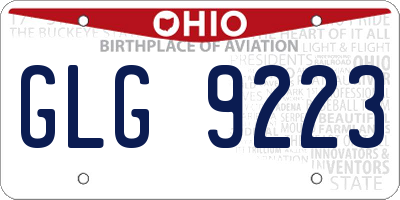 OH license plate GLG9223