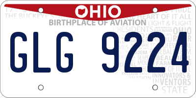 OH license plate GLG9224