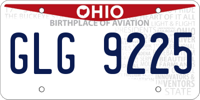 OH license plate GLG9225